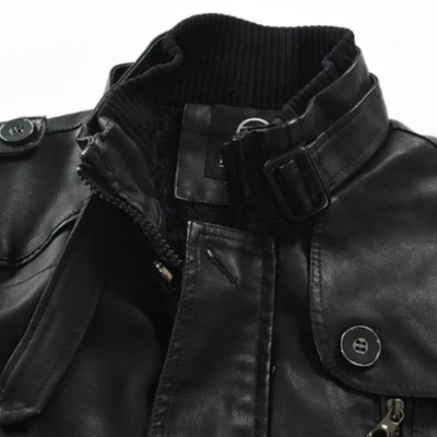 Damien™ | Veste de biker longue en cuir élégante