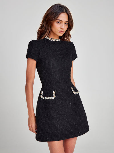 LIORA™ | Robe en Tweed avec Chaîne