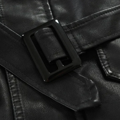 Damien™ | Veste de biker longue en cuir élégante