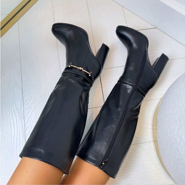 CHLOÉ™ | BOTTE DÉTAIL EFFET CUIR 6353A NOIR