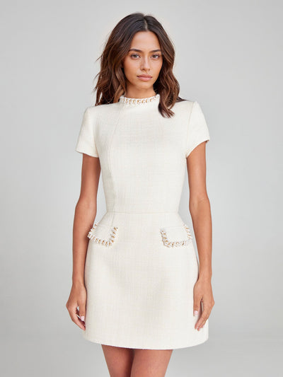 LIORA™ | Robe en Tweed avec Chaîne