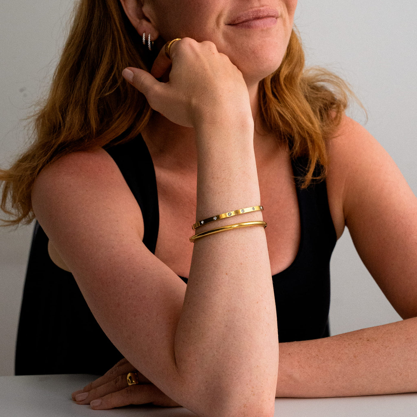 Jonc rond finition couleur or