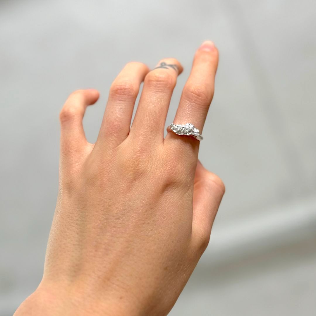 Bague Magma Plate – Finition argentée