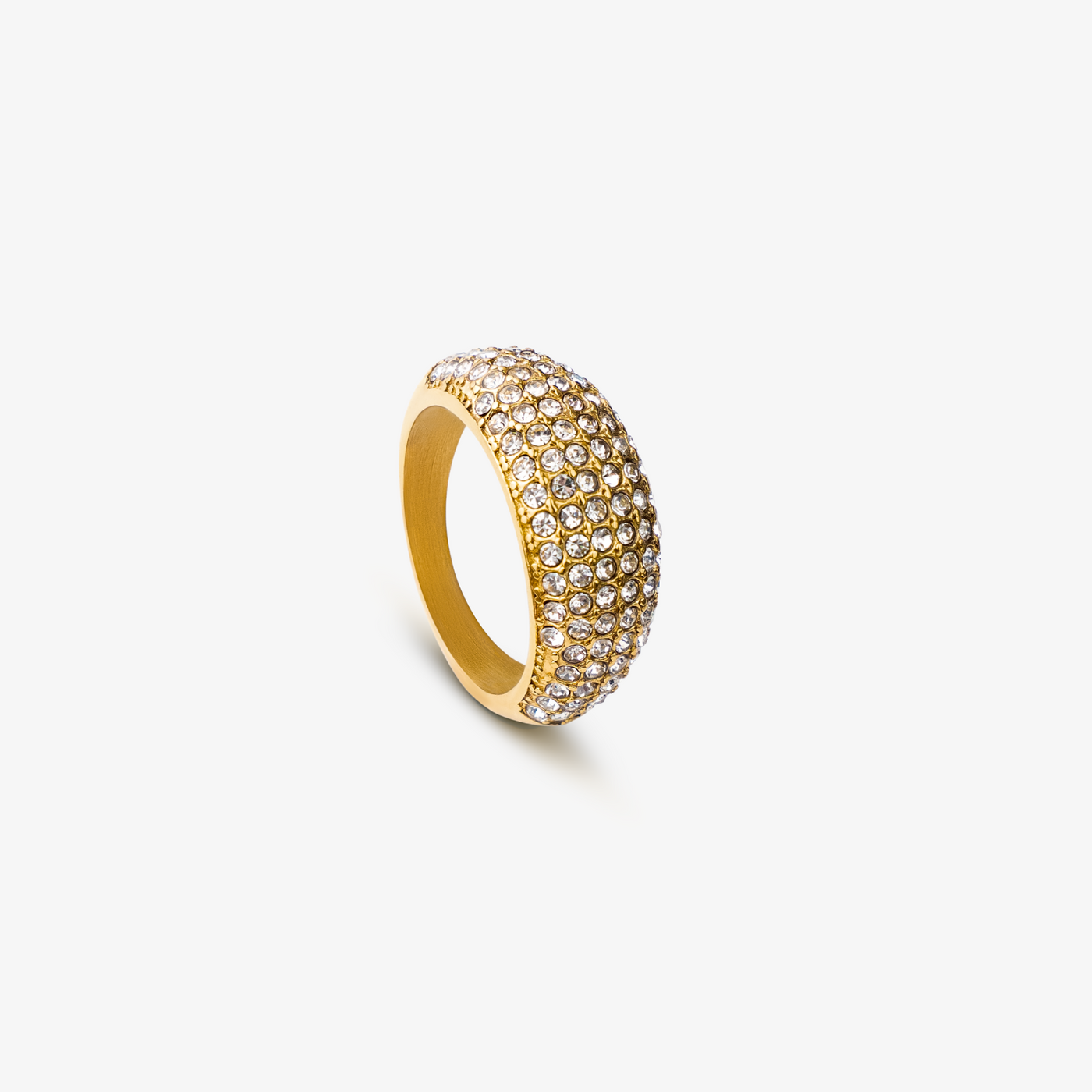 Bague Dôme Cristal – Finition dorée