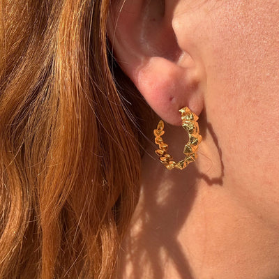 Créoles Chunky Edge – Finition dorée