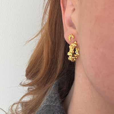 Créoles Chunky Edge – Finition dorée