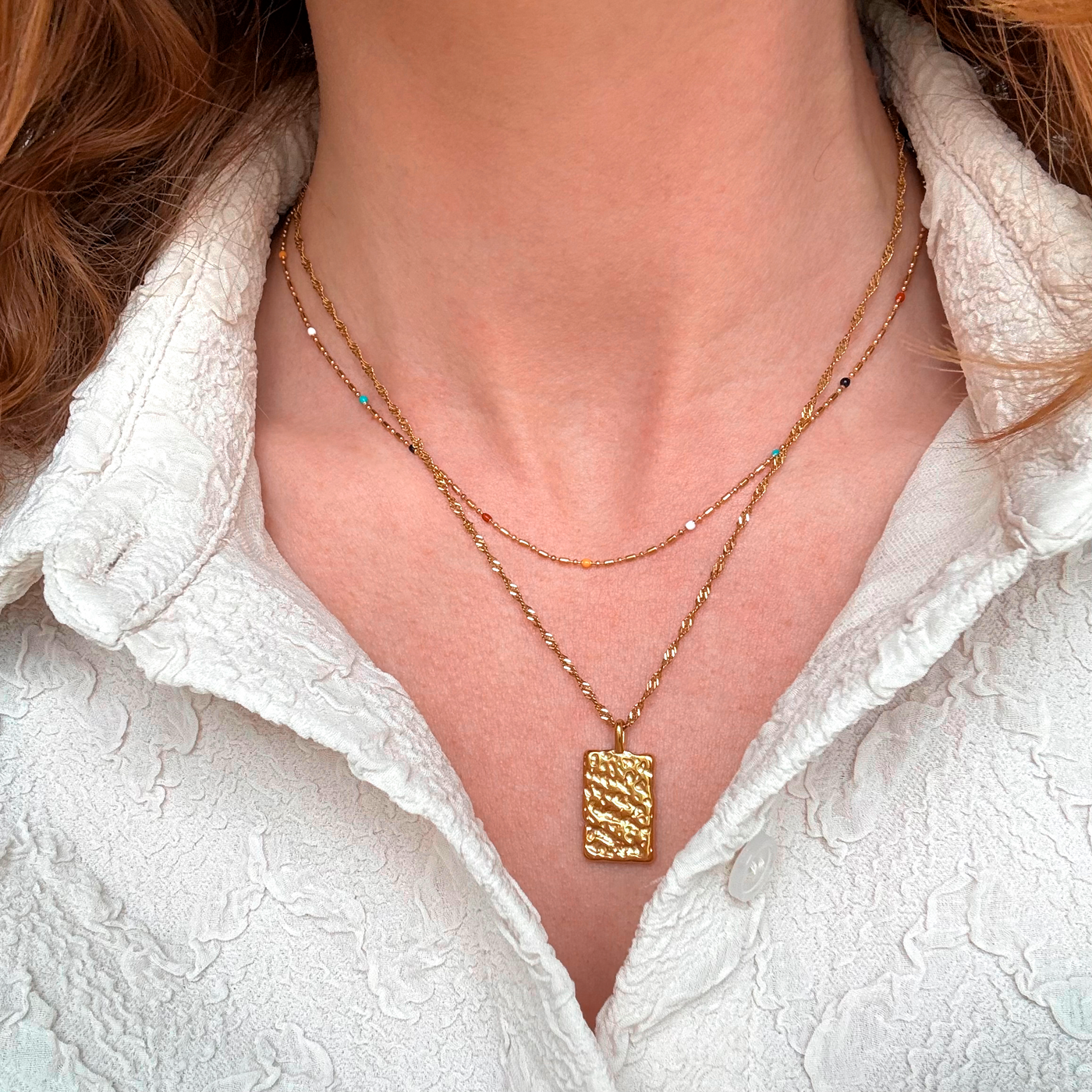 Collier Martelé – Finition dorée