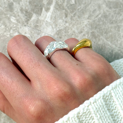 Bague Magma Chunky – Finition argentée