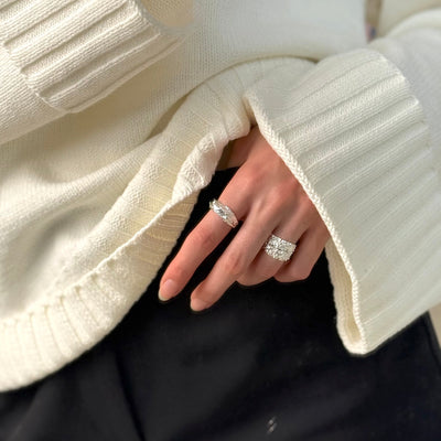 Bague Magma Chunky – Finition argentée
