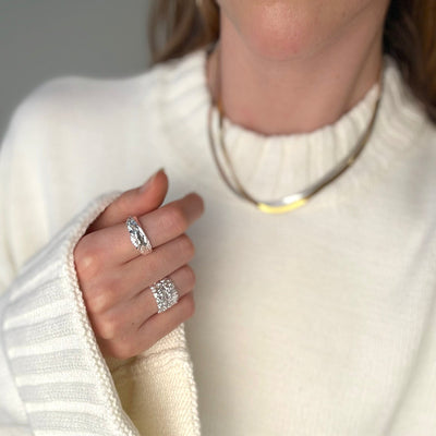 Bague Magma Chunky – Finition argentée
