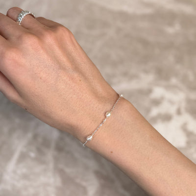 Bracelet Perle Dot – Finition argentée