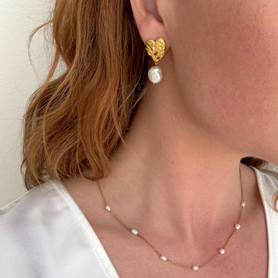 Boucles d’oreilles cœur fondu couleur or