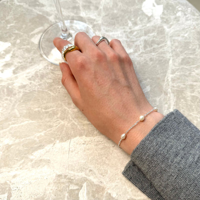 Bracelet Perle Dot – Finition argentée