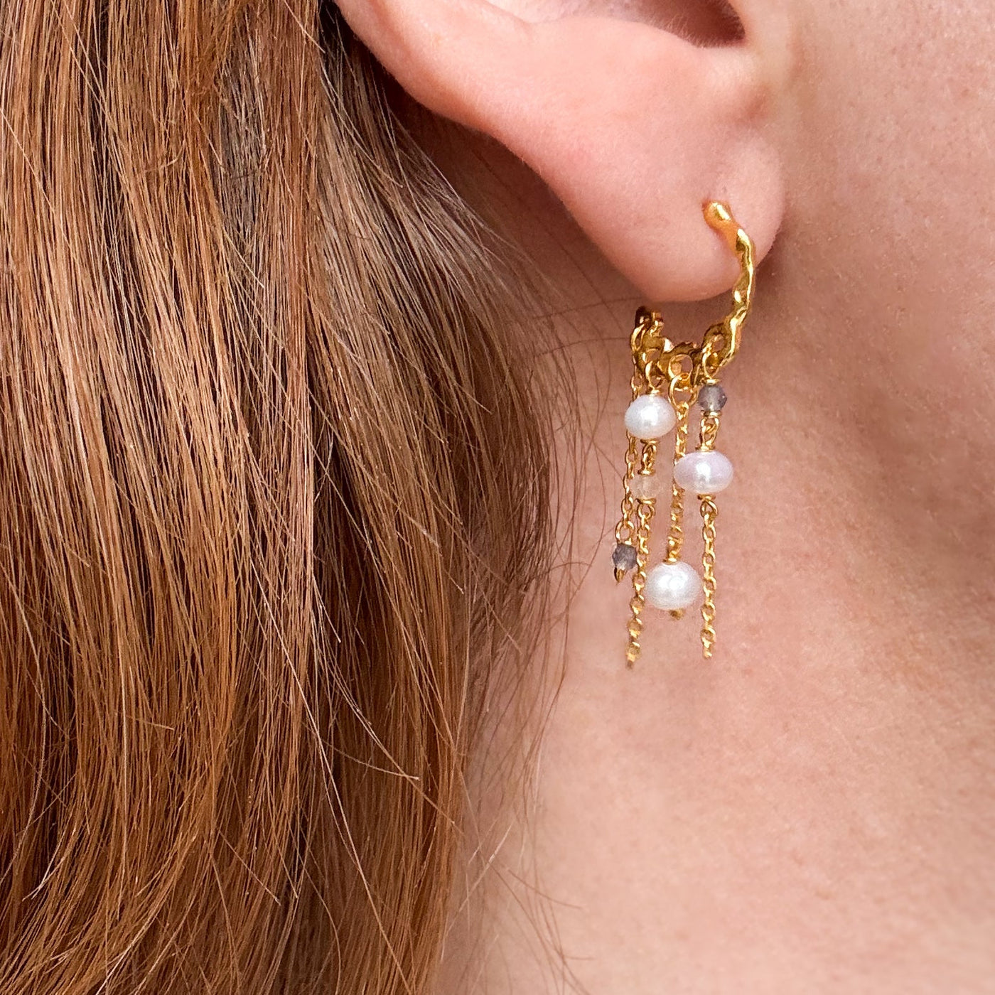 Boucles d’oreilles Luna Dangle Pastel – Finition dorée