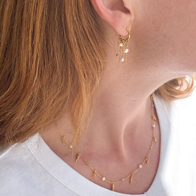 Boucles d’oreilles Luna Dangle Pastel – Finition dorée