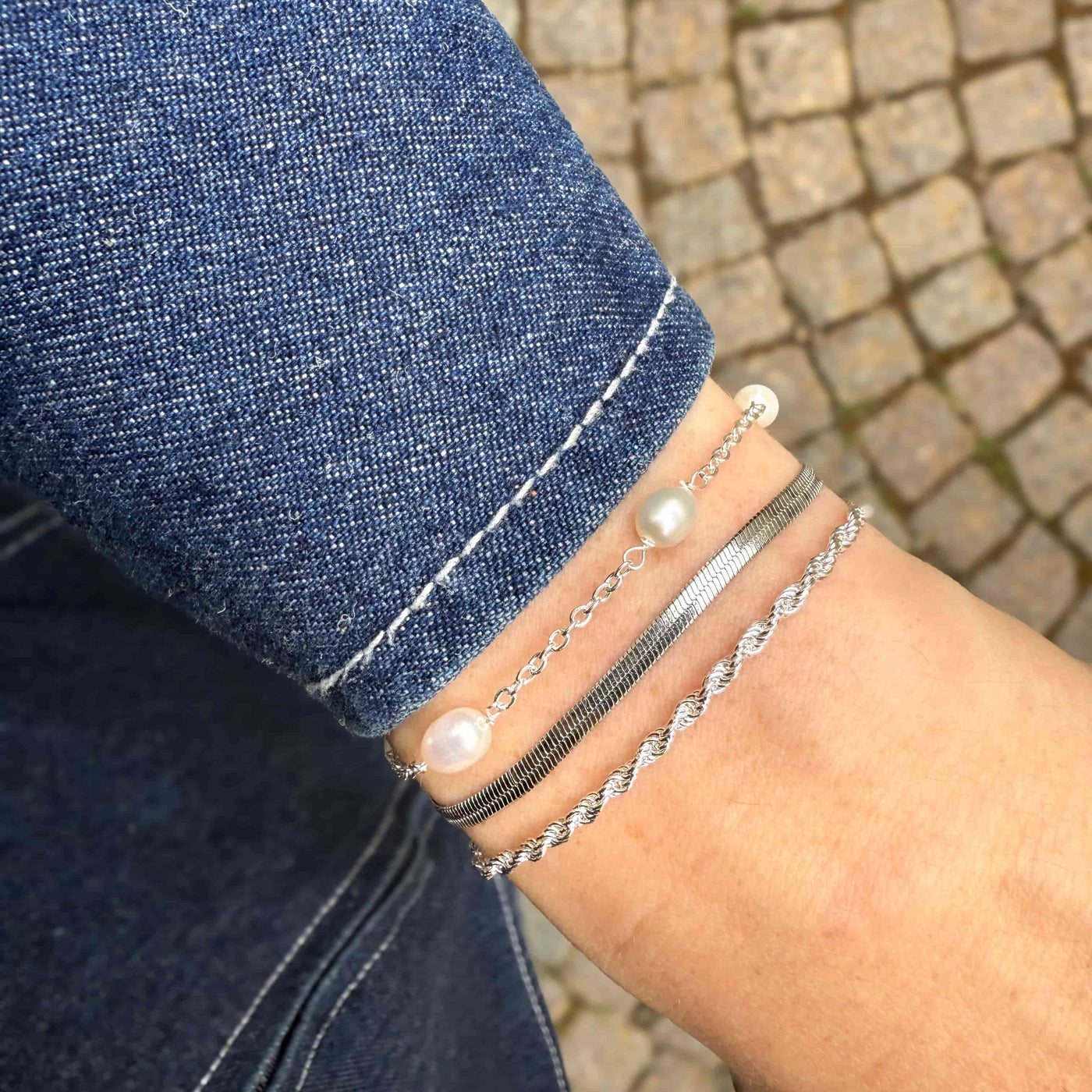 Bracelet Perle Dot – Finition argentée