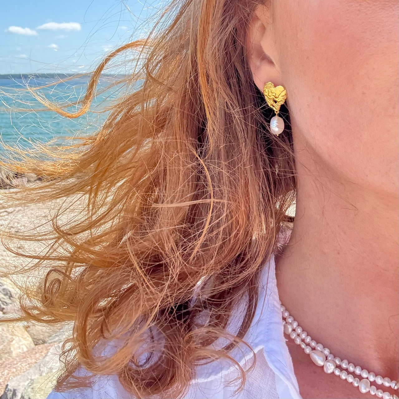 Boucles d’oreilles cœur fondu couleur or