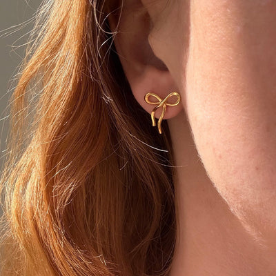 Boucles d’oreilles Nœud – Finition dorée