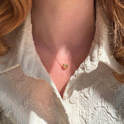 Collier Cœur Martelé – Finition dorée