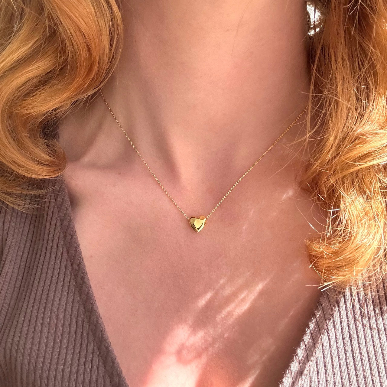 Collier Cœur Martelé – Finition dorée