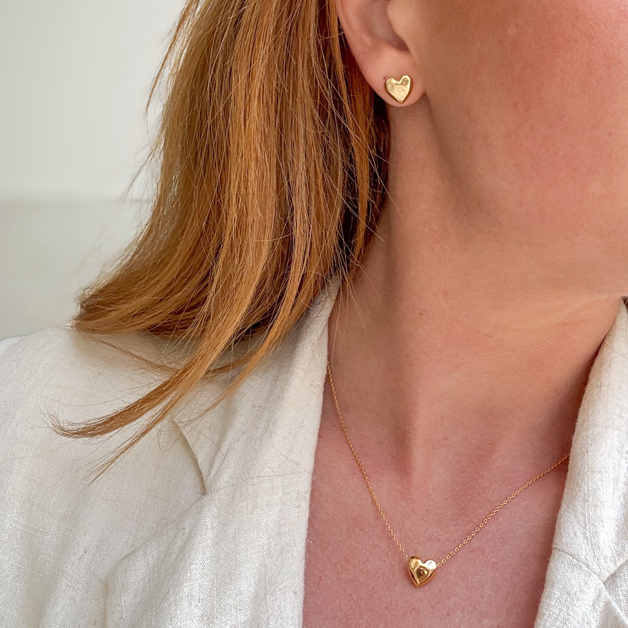 Collier Cœur Martelé – Finition dorée