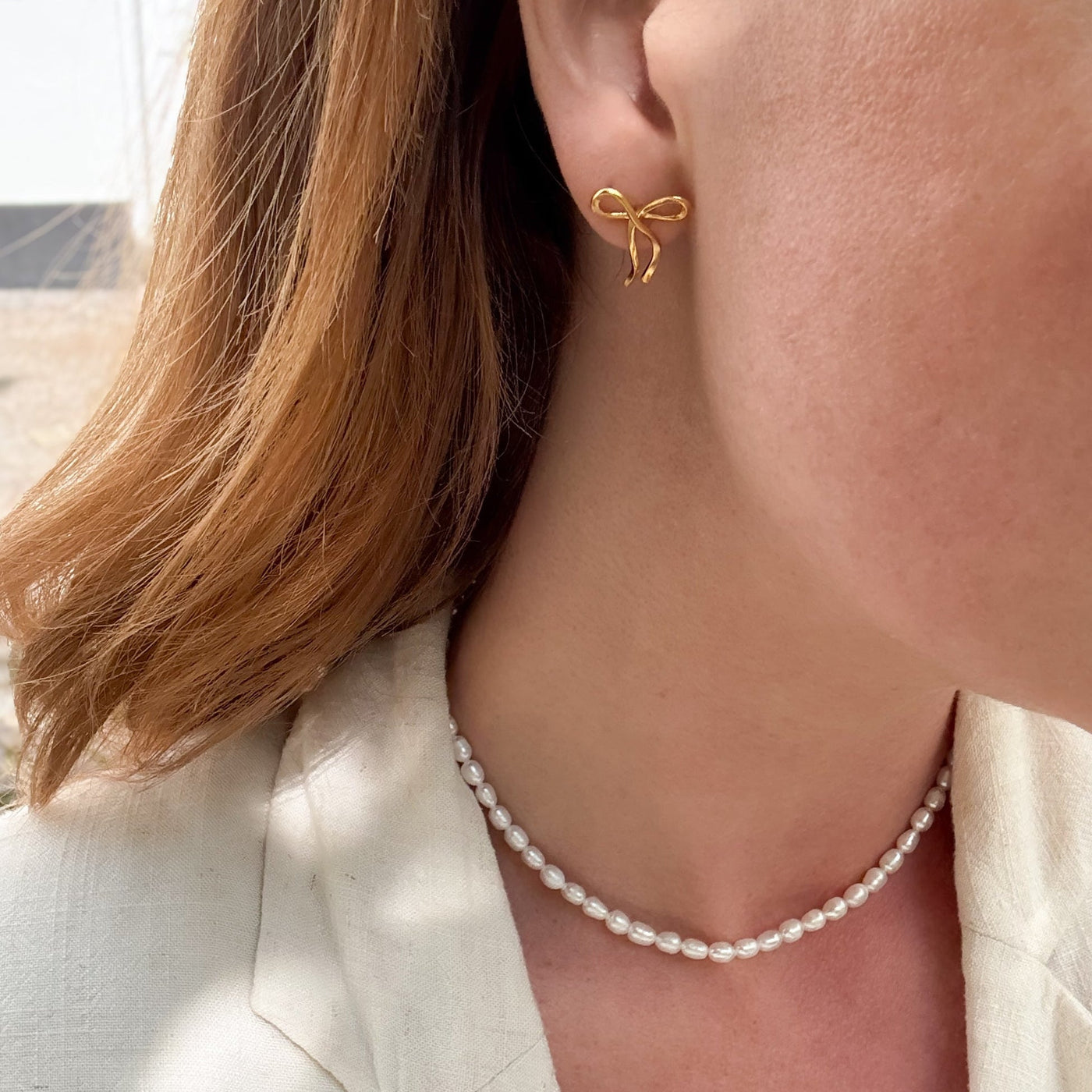 Boucles d’oreilles Nœud – Finition dorée