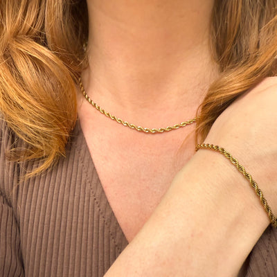 Collier Corde Torsadée – Finition dorée