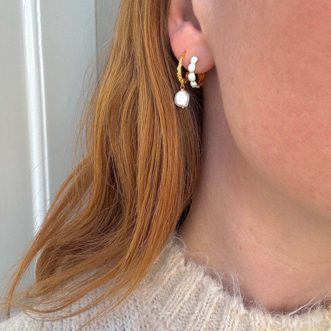 Bague Magma avec perle, design dôme couleur or