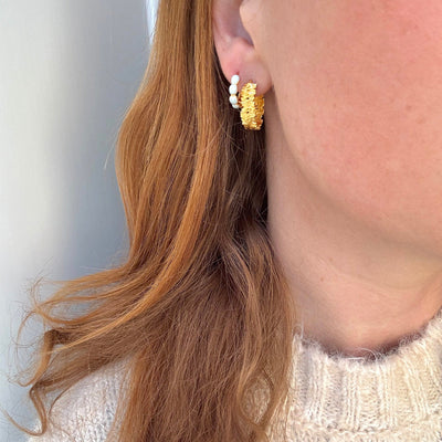 Créoles Magma Rock – Finition dorée