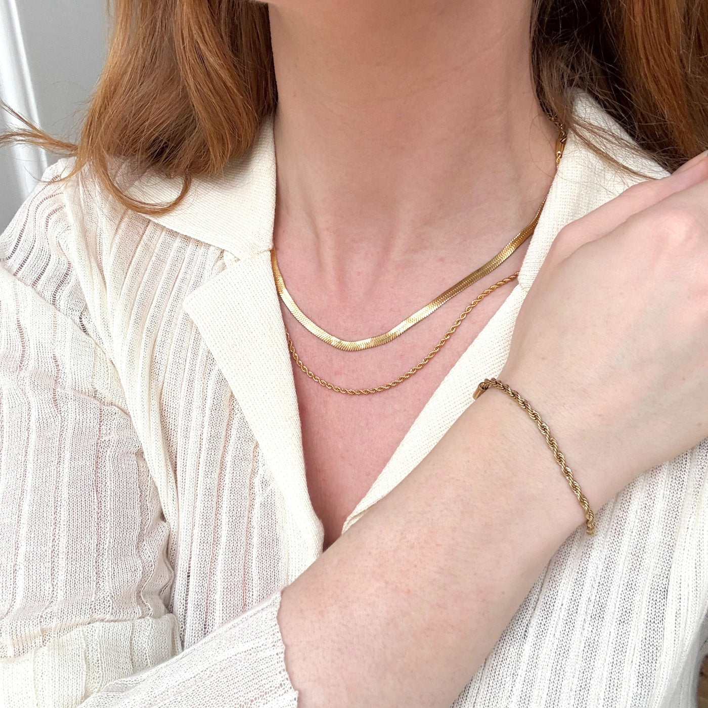 Bracelet Corde Torsadée – Finition dorée