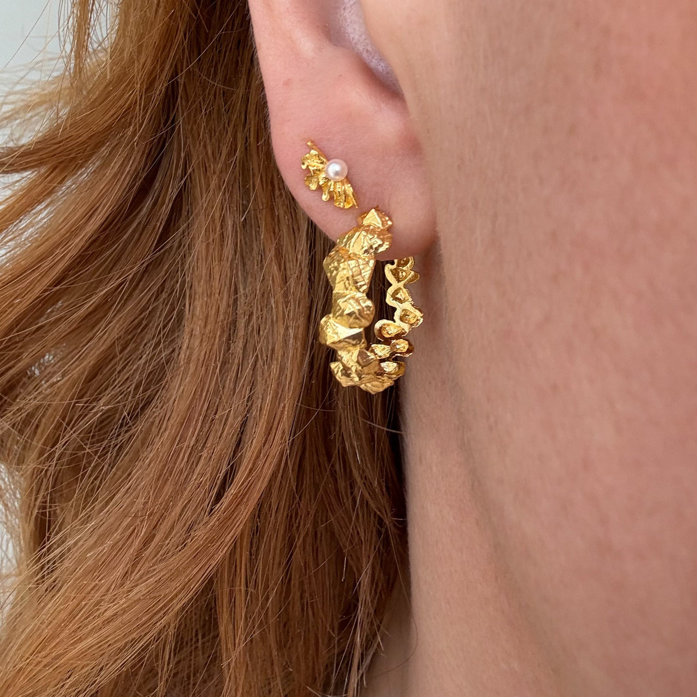 Créoles Chunky Edge – Finition dorée