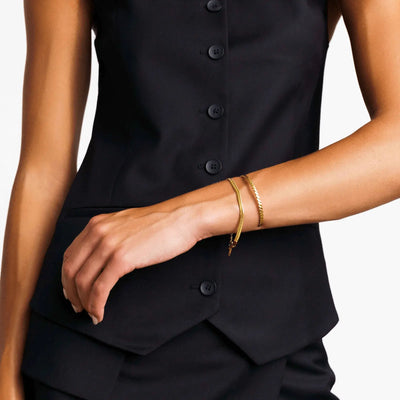 Bracelet Serpent Plat 4 mm – Finition dorée