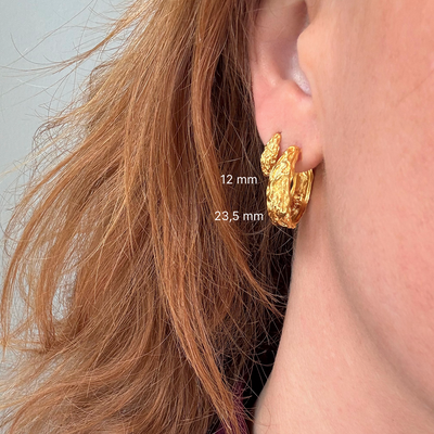 Créoles dorées au design fondu 23,5 mm