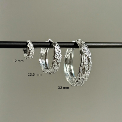 Créoles Melted 23,5 mm – Finition argentée