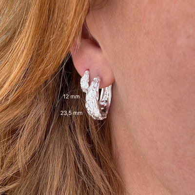 Créoles Melted 23,5 mm – Finition argentée