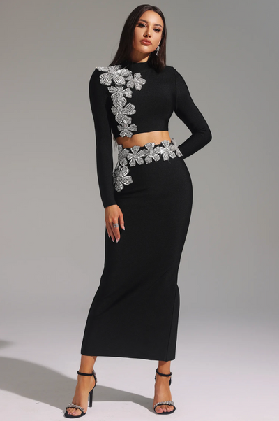 LIORA™ | Ensemble Maxi à Fleurs Cristallisées