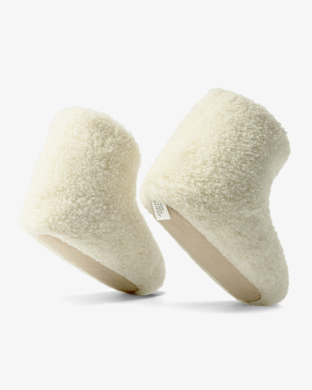 Chaussons en laine pour enfants – Blanc (modèle haut)