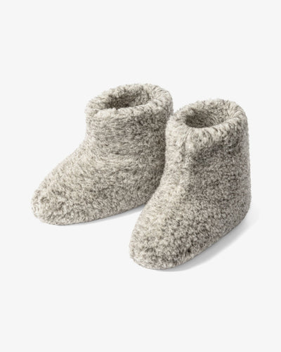 Chaussons en laine pour enfants – Gris clair (modèle haut)
