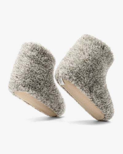 Chaussons en laine pour enfants – Gris clair (modèle haut)