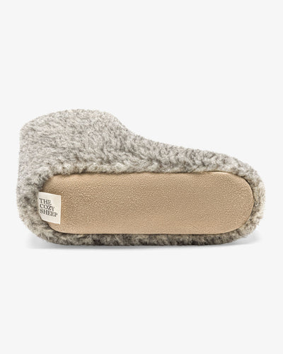 Chaussons en laine pour enfants – Gris clair (modèle haut)