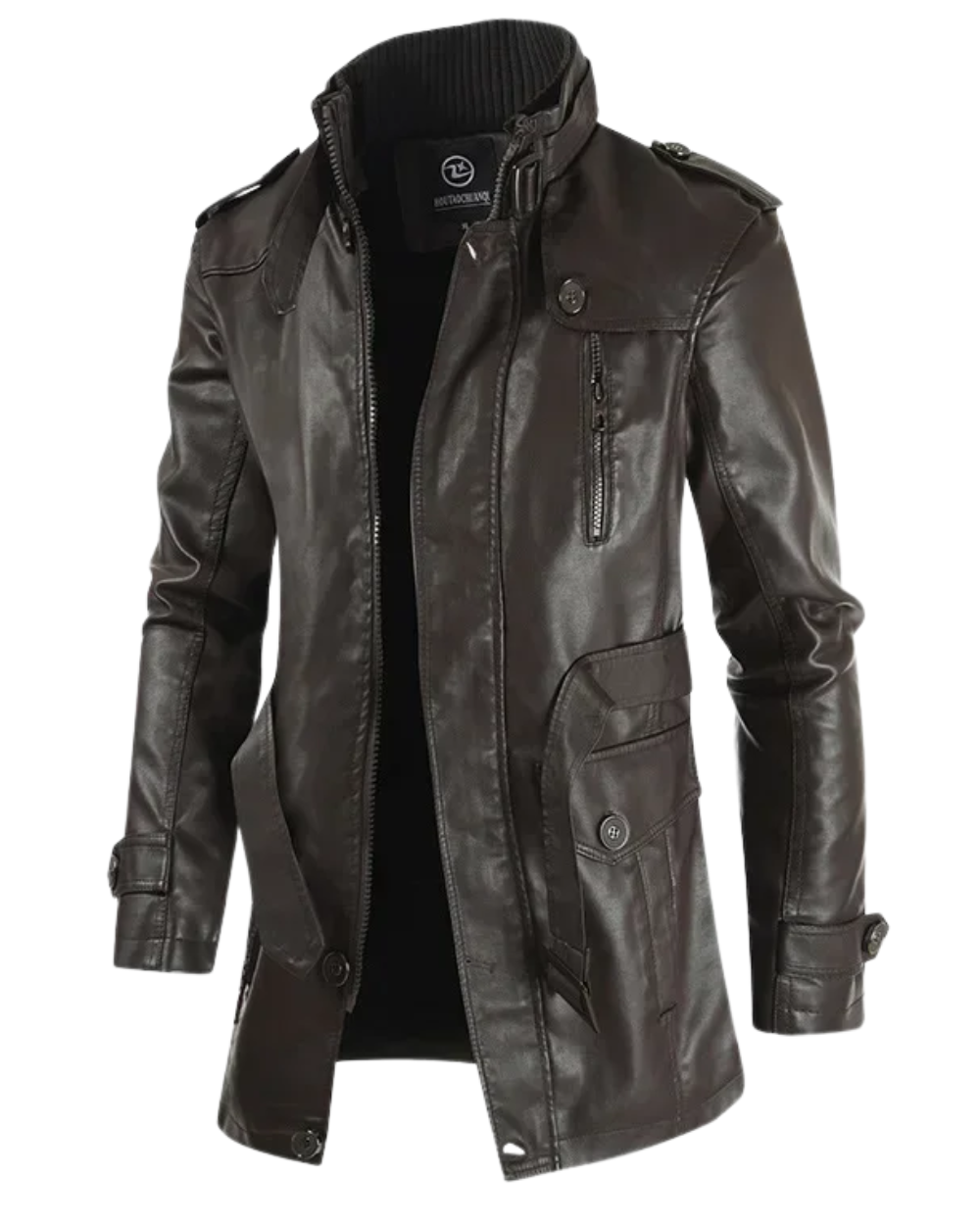 Damien™ | Veste de biker longue en cuir élégante