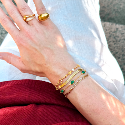 Bracelet Solis avec perles, finition couleur or