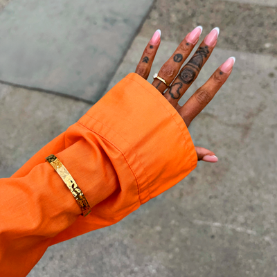 Jonc martelé finition couleur or