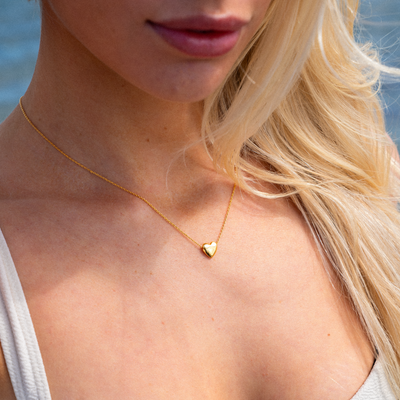 Collier Cœur Martelé – Finition dorée