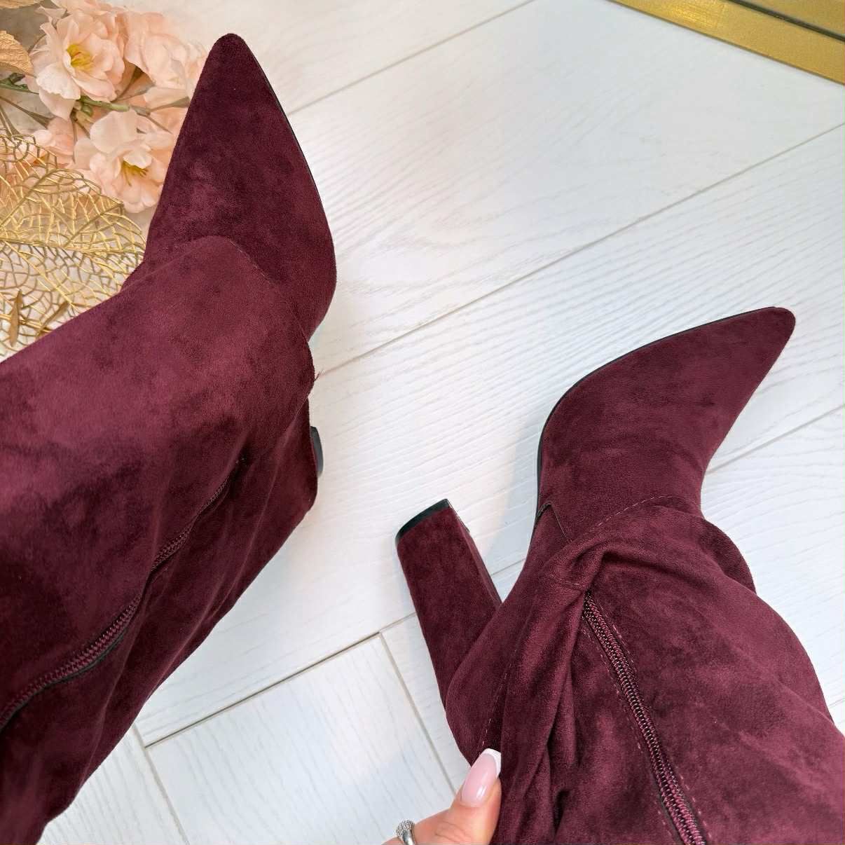 ÉLODIE™ | BOTTE EFFET DAIM AVEC BOUCLE 9501A BORDEAUX