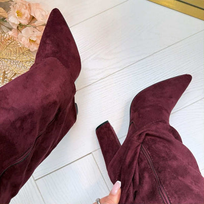 ÉLODIE™ | BOTTE EFFET DAIM AVEC BOUCLE 9501A BORDEAUX