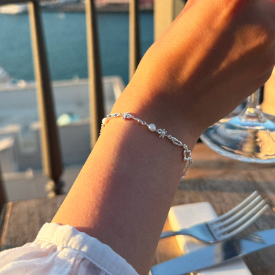 Bracelet Solis avec perles, finition couleur or