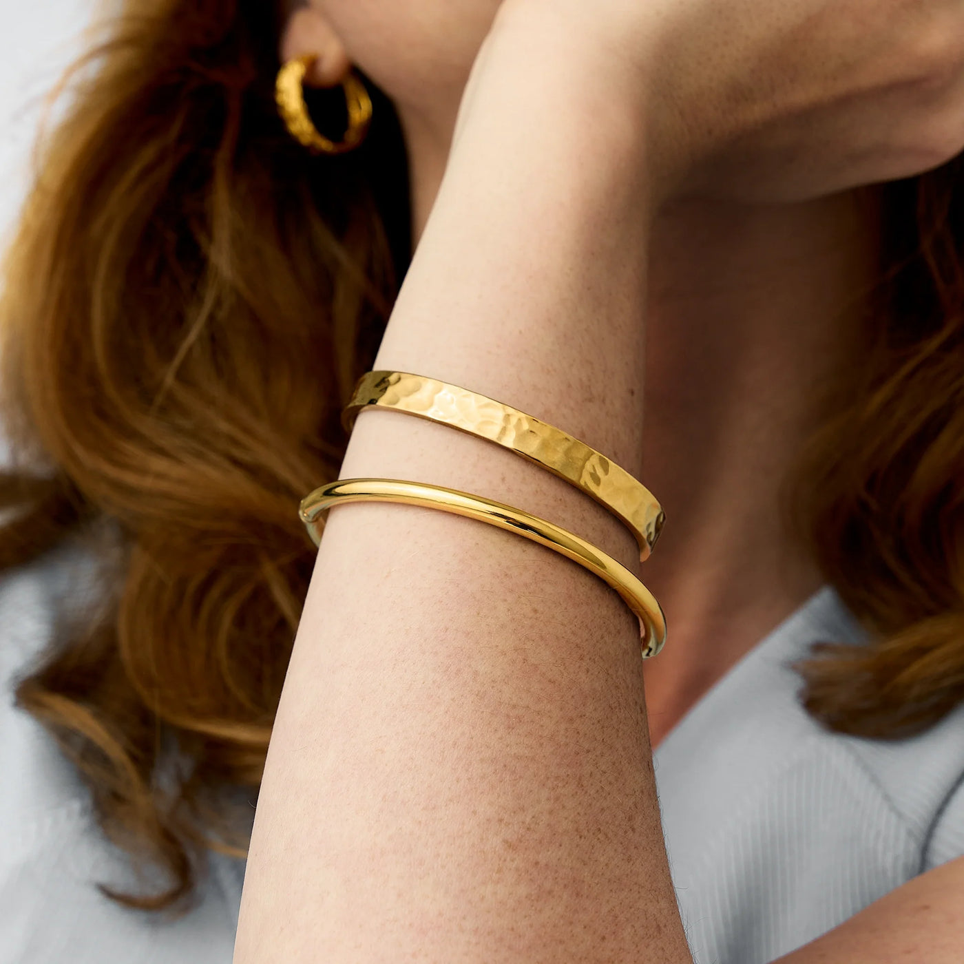 Jonc rond finition couleur or