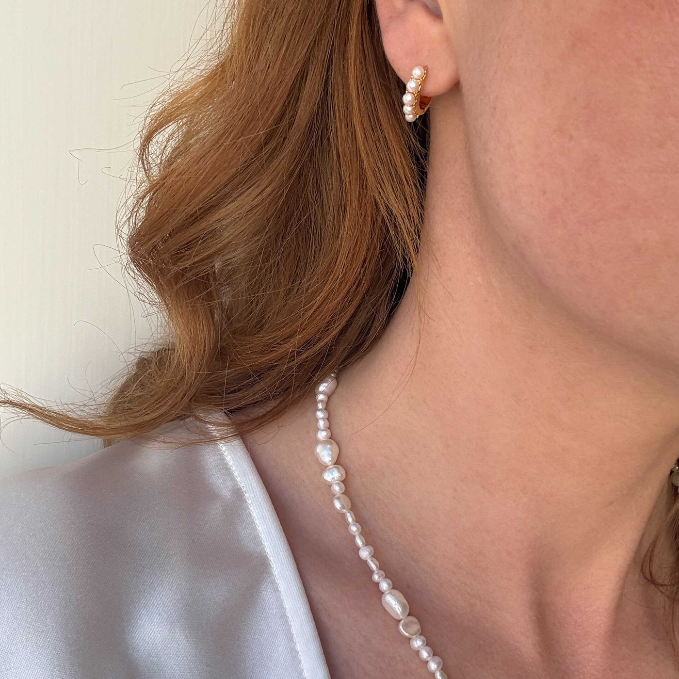 Créoles Perles – Finition dorée