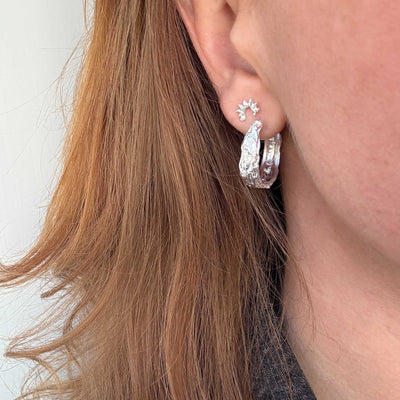 Créoles Melted 23,5 mm – Finition argentée